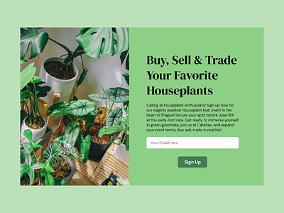 Daily UI #001 - Sign-up dailyui houseplants plants signup ui web design