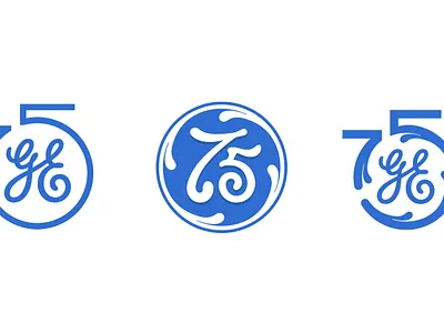 GE 75th anniversary logo design branding design digital graphic illustration logo