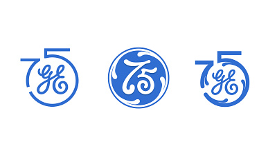 GE 75th anniversary logo design branding design digital graphic illustration logo