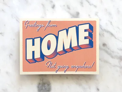 Greetings from Home design greetings home lockdown postcard stay safe typogrpahy