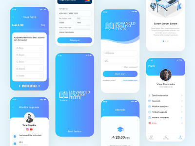Advanced English Test app app design desingers figma graphic design mobilapp mobile test testing ui uilab.az uiux