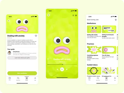 Clay - Mental Helth App UI design 3d app blender branding design figma graphic design ios ui ux