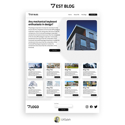 UI EST Blog Website design desktop figma real estate ui website