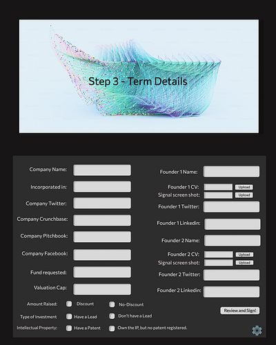 UI for software that evaluates pitches appdesign