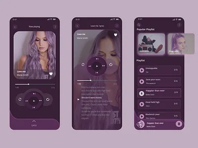 Music Player mobile app ui app brand clean daily ui dark theme design flat graphic design mobile design mobile ui music music player ui