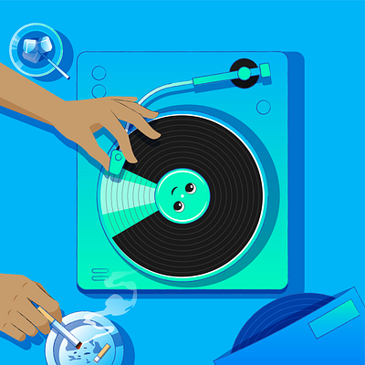 Vinyl record and chill 2d animation chill design flat gif illustration logo motion motion graphic music record ui vinyl