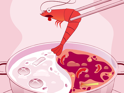 Shrimp Hot Pot 2d alphabet animation design flat gif hotpot illustration motion motion graphic pot shirmp