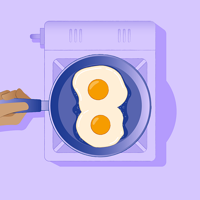 Fried egg omelet 2d animation design egg flat fried gif illustration motion motion graphic omelet
