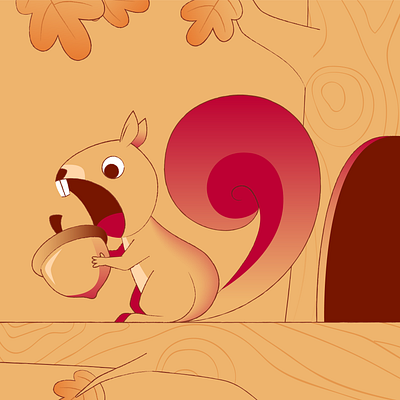 Squirrel eating chestnuts 2d animation chesnuts design flat gif illustration motion motion graphic nuts squirrel