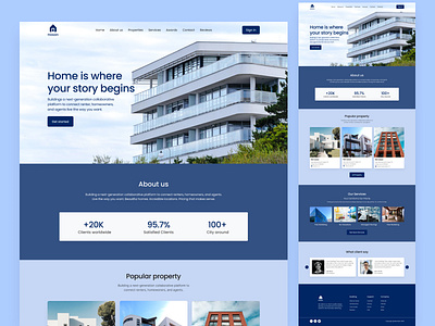 Real Estate Landing Page Website Design airbnb building buy house clean design landing page landing page design minimal property property management property website real estate real estate agency realtor rent house residence ui ux web design web ui website