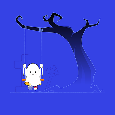 Poor sad ghost 2d animation flat ghost gif illustration motion motion graphic poor sad