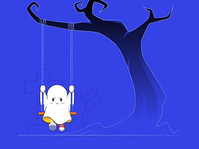 Poor sad ghost 2d animation flat ghost gif illustration motion motion graphic poor sad