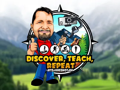 cartoon logo for youtube caricature cartoon design drawing illustration logo rn vector vlog vlog logo youtube logo