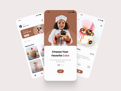 Cake App app cake cake app clean ui cookies cookiesapp design food foodies app mobile mobile app ui uidesign uiux uxdesign