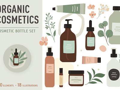 Organic Cosmetic. Bottle Plants