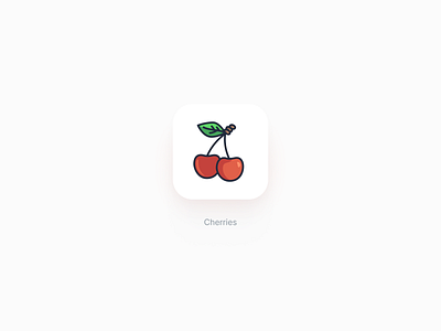 Cherries icon art badge branding cherry cute food fruit icon icon design icon designer icon set iconography illustration logo logomark sticker