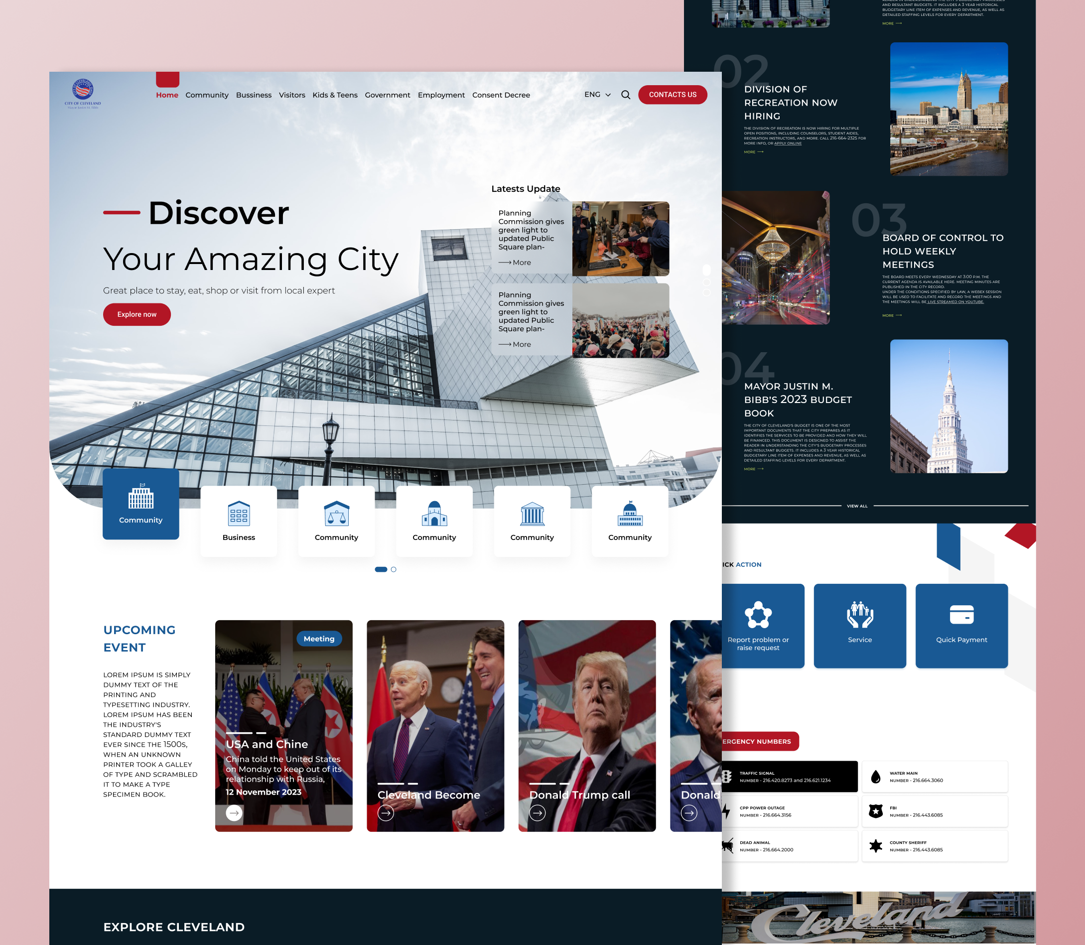 After Redesign Cleveland landing page app cleveland design figma graphic design illustration landing page logo mobile app prototyping ui ui design ui designing uiui ux ux design uxui web website wireframing