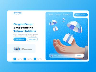 Cryptodrop Concept page airdrop design dribbble heropage ui