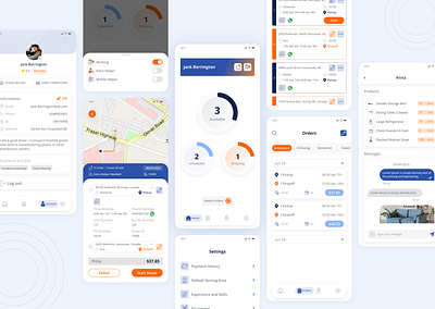 it's here Driver App - Mobile Design app design available delivery order driver account driver app mobile design truck driver app ui design