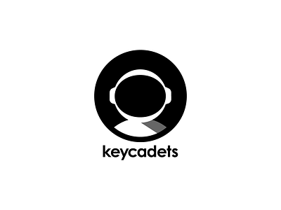 keycadets astro astronaut cosmos helmet icon key logo shadow simple space spaceman stars