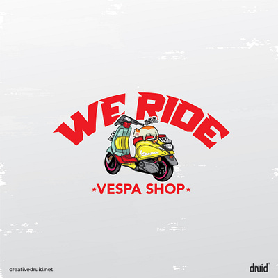 WeRide Vespa shop logo adobe illustrator art brand branding creative design graphic design illustration logo original vespa logo
