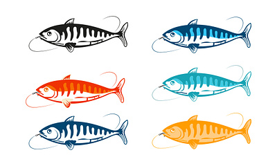 Colourfull Fish Set Illustration design fish fishing fishing t shirt design illustration t shirt t shirt design typography vector world