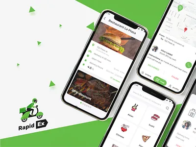 RapidEx - Mobile Application for P2P food delivery service android app development application bvblogic delivery delivery service edelivery food delivery graphic design ios mobile app design mobile app development mobile application mobile design mobile development online ordering payment system soloway soloway tech uxui