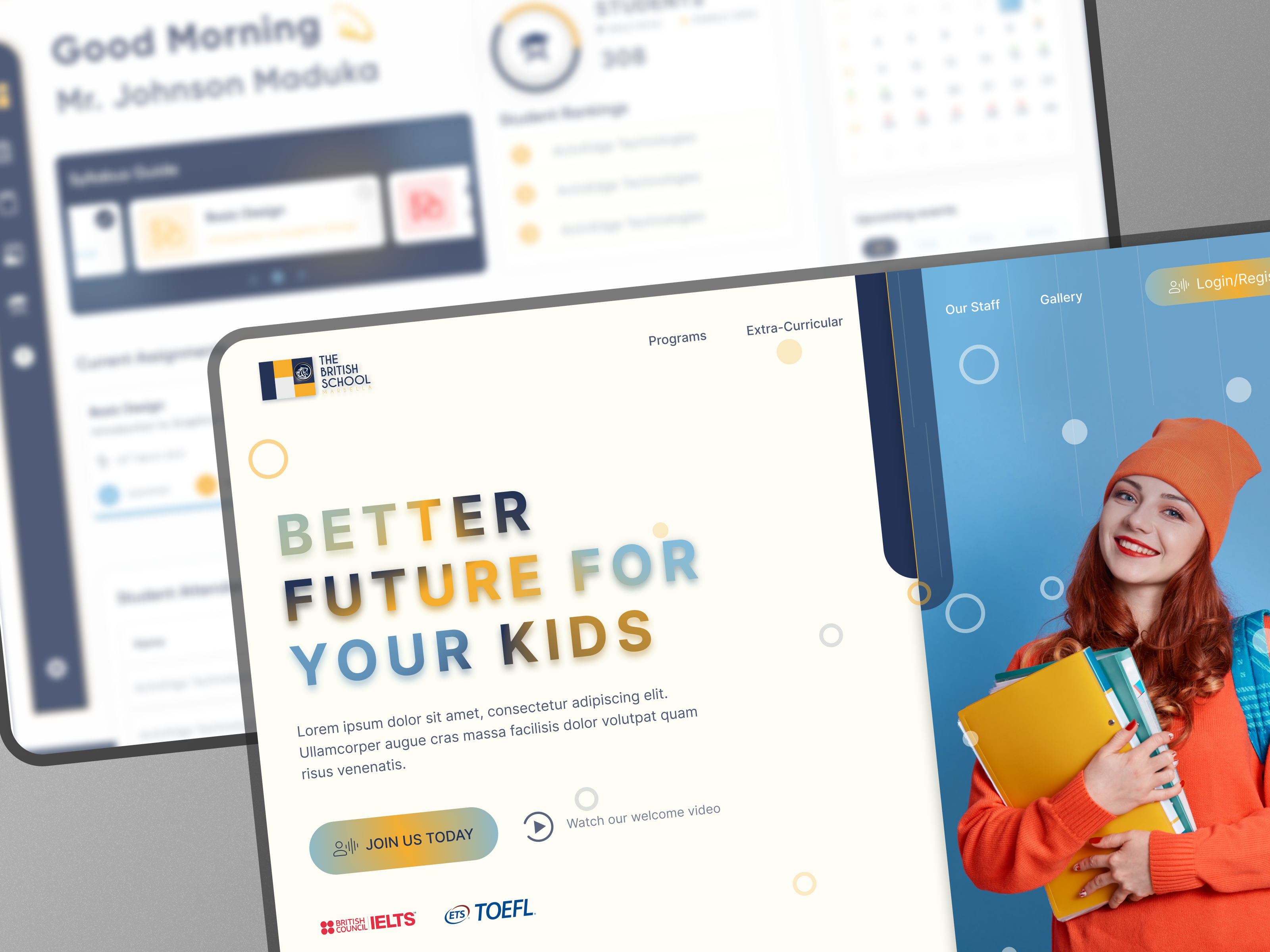 School Management System animation app branding design graphic design hero screen heropage homepage illustration inspiration kids logo school ui vector website