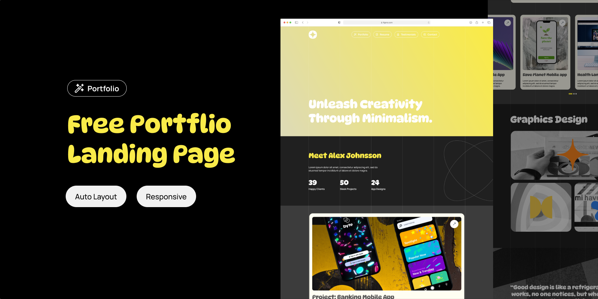 Digital Portfolio Landing Page UI - Figma figma figma community figma file free file free template landing page landing page template prototype responsive website ui ui kit ui ux web design website website design