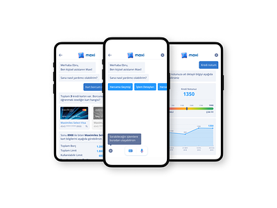 Maxi ai app banking chatbot conversational design isbank maxi mobile online ui