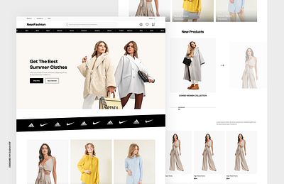 Fashion E-commerce Website UI Design clothing website ecommerce ecommerce landing page fashion fashion ecommerce graphic design hero section landing page landing page design luxurious website new design trend trending design ui ui design user interface website design