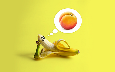 I keep thinking about you banana digital art fruits love peach photo manipulation sexy