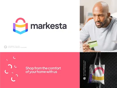 Shopping, Ecommerce, Store, Bag, Cart, Market, M logo bag cart retail branding branding agency creative logo ecommerce graphic design illustration logo logo design logo maker online logotype m logo design market logo modern logo monogram popular logo shopping logo starup business symbol typography