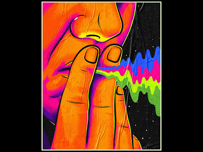 Smoking colors illustration pop art psychedelic surrealism vector vintage