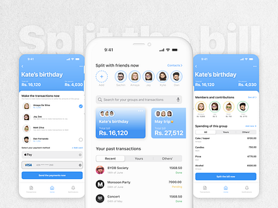 Split the bill - mobile application UIs are OTW! app design bill bills jithmi alwis mobile mobile design mobile ui split bills split the bill sri lanka ui ui and ux