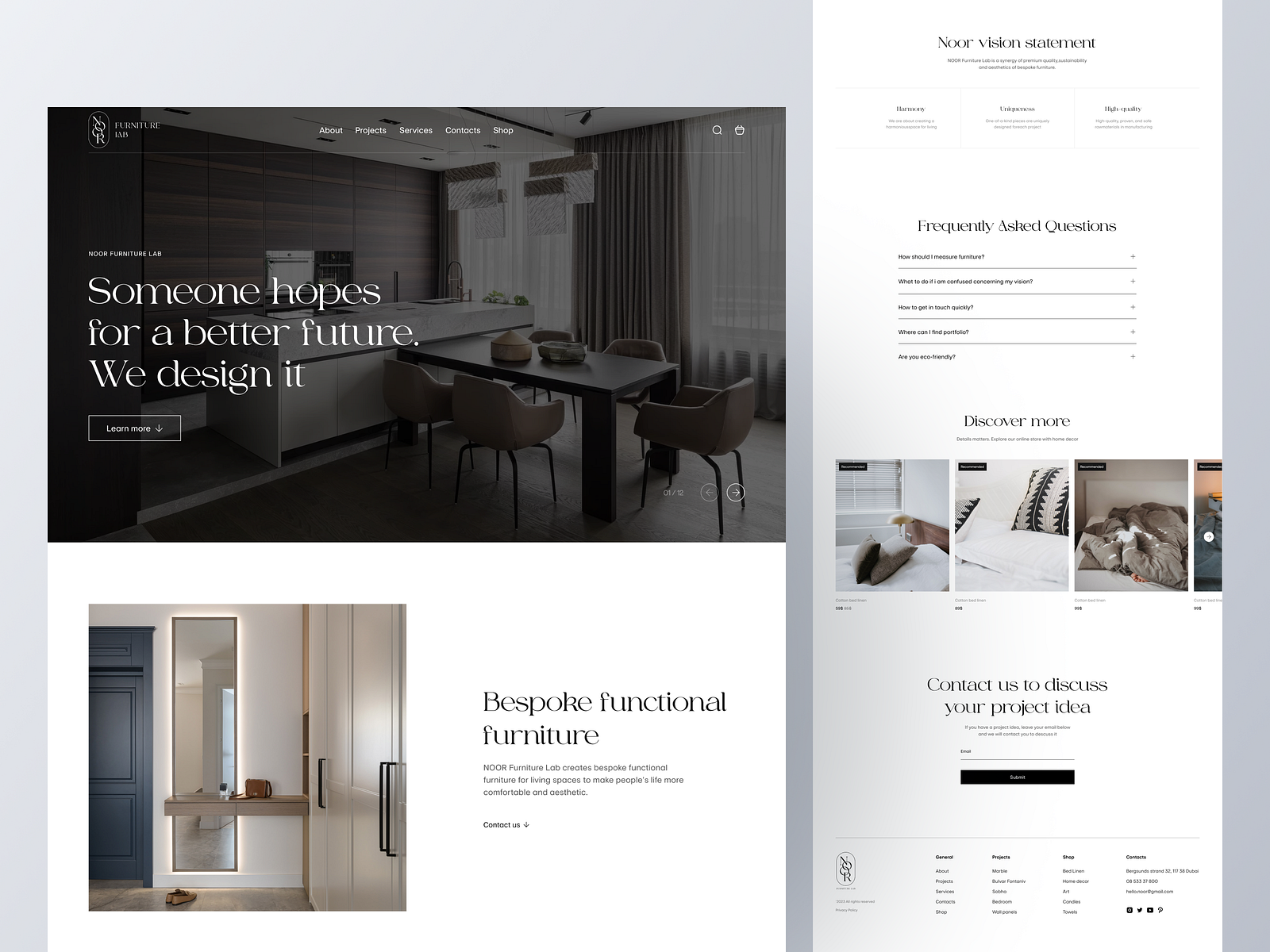 Interior Design Agency Website - Home page by Julia Smirnova on Dribbble