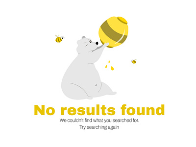 No result page app design bear bear illustration bee empty page empty slide illustration illustration design illustration for app no find no result no result illustration nothing page ui design