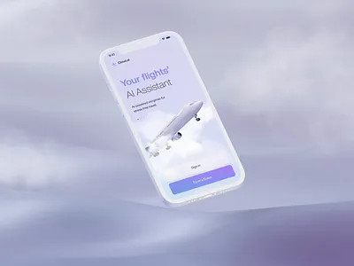 Flights' AI Assistant - Mobile APP UI 3d ai ai assistant app app inspiration clean design flight interface slick travel ui ui inspiration ui motion