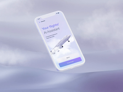 Flights' AI Assistant - Mobile APP UI 3d ai ai assistant app app inspiration clean design flight interface slick travel ui ui inspiration ui motion