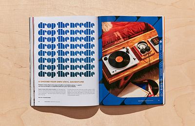 Drop The Needle Gear Patrol Feature branding custom type design graphic design handlettering illustration layout lettering logo music procreate publication typography ui vinyl