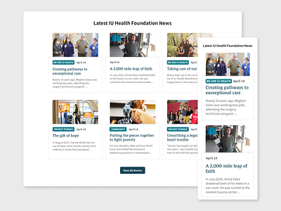 IU Health Featured Stories and Events Redesign design design system graphic design healthcare product design ui uiux design ux