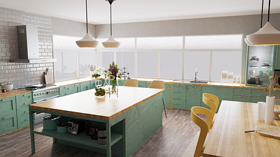 Kitchen 3d architectural graphic design kitchen modelling