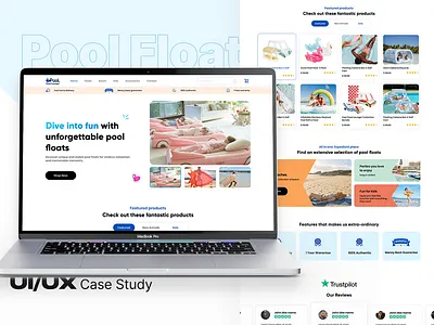 Pool Float Lounger ui/ux case study brandidentity branding design graphic design logo redesign typography ui uiux user experience userinterface ux vector webdesign websitedesign