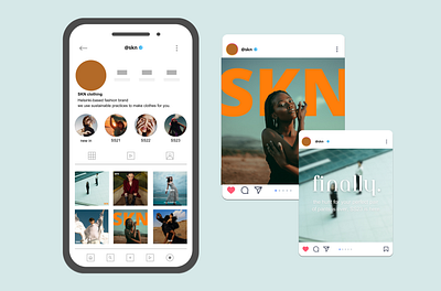 social media strategy for SKN clothing brand identity branding design graphic design illustration instagram logo social media social media management typography