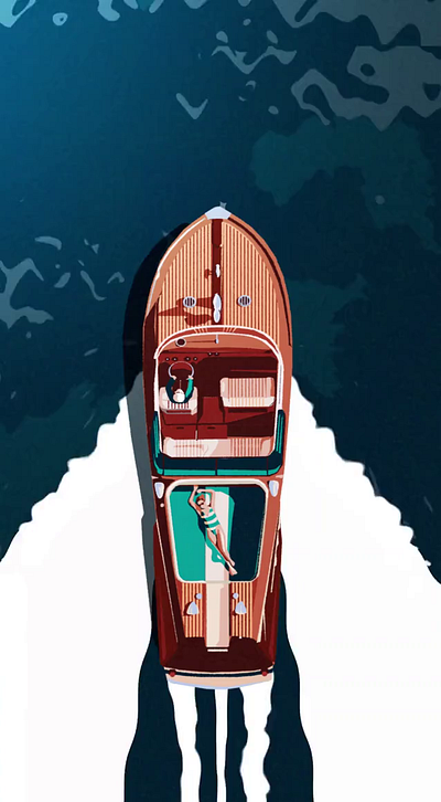 Riva boat animation animation aquarama boat illustration italy motion graphics riva riva boat speedboat summer travel vintage