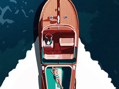 Riva boat animation animation aquarama boat illustration italy motion graphics riva riva boat speedboat summer travel vintage