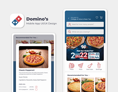 Domino's Mobile App branding graphic design ui uiux ux