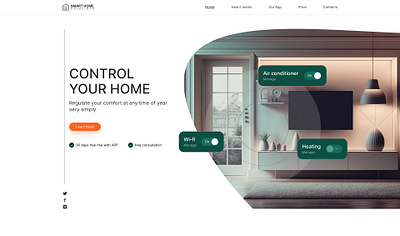 UI-design of website about smart home services ai design smarthome ui ux vector web webdesign website