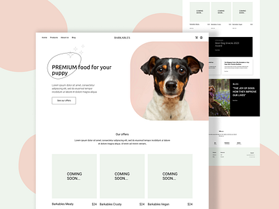 BARKABLES | Ecommerce branding clean dailyui design dog dog food graphic design landing page natural puppy ui uidesign uiux design uxdesign website