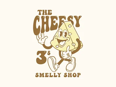 The Cheesy Smelly Shop branding design disney classic graphic design illustration logo vector vintage cartoon